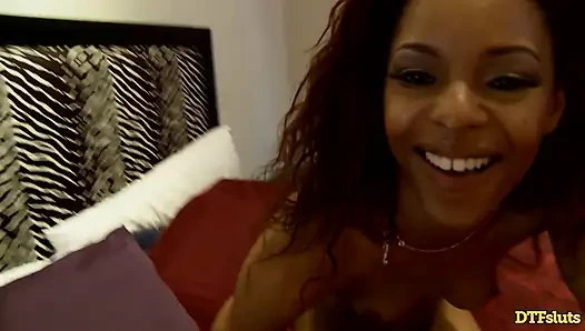 DTFsluts - Exotic ebony beauty Marie Luv star in intense anal fuck fest