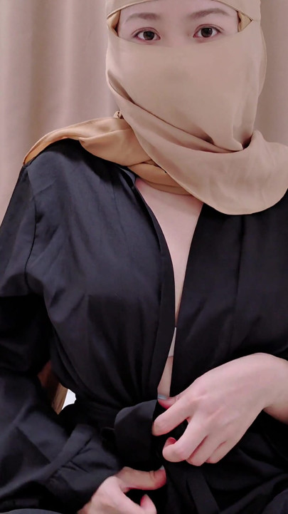 POV: Hijabi Girl Sensual Black Abaya Tease. | Clip 2