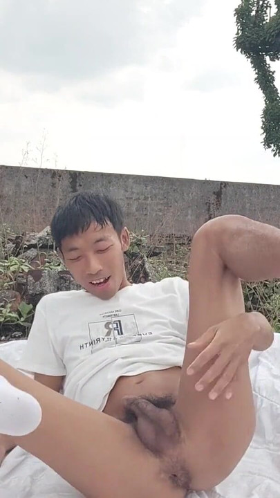Must-see moment from "Super cute Asian boy abandoned factory rooftop lewd masturbation moaning cum and eat cum"