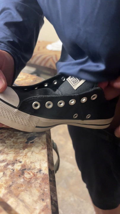 Cuming in my wife’s stinky converse