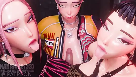 Rumi Mira Zoey Huntrix Triple Titjob 3D