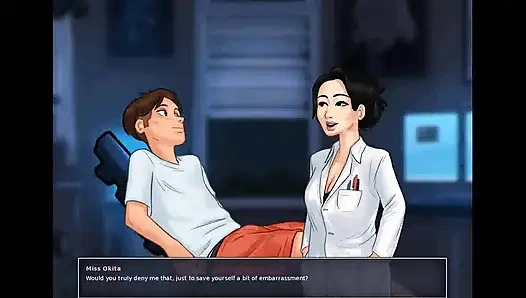 Summertime saga: japanische professorin melkt einen studenten in ihrem büro, episode 177