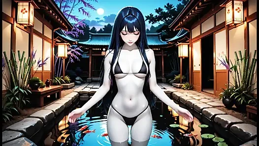 Hinata Hyuga sucking and fucking hard with Naruto Uzumaki in cowgirl, doggy style and missionary, intense moans, big ass bouncing, cream