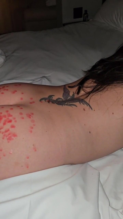 He drips wax on my ass and then cums on my pussy to cool me off! | Clip 1