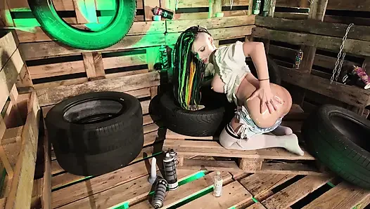 Oil tease on my big ass and tits