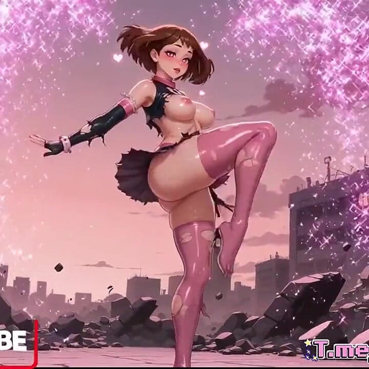 Uraraka My Hero Academia Oiled Slutty Tease Compilation Extended Version