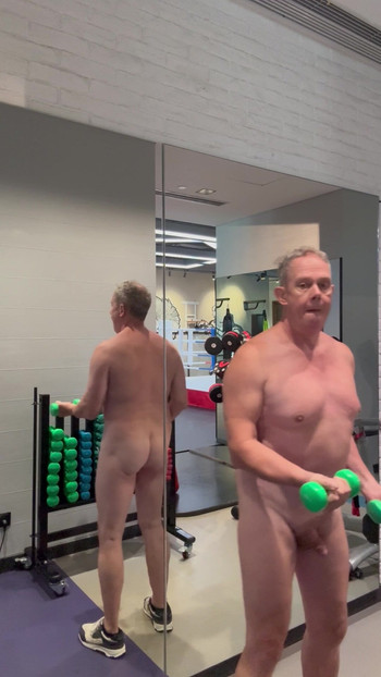 Naked in fitness dancing