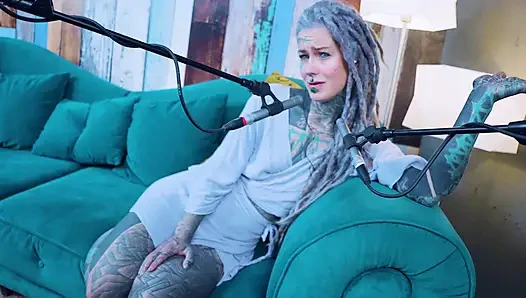 I talk about M - Music - ASMR podcast SFW talking goth skinny girl dreadlocks tattoo model inked girl