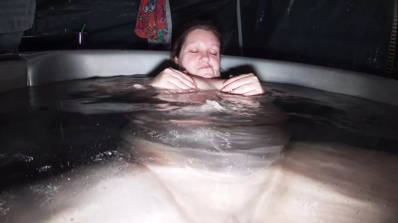 having some fun in the hot tub. NO SOUND