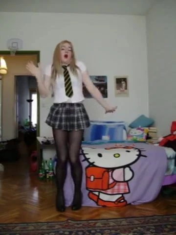Pretty school gurl teasing you with a dance