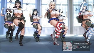 mmd r18 KanColle - Paranoiás mobiltelefonos lány Kantai gyűjtemény szex tánc nyilvános gangbang 3d hentai