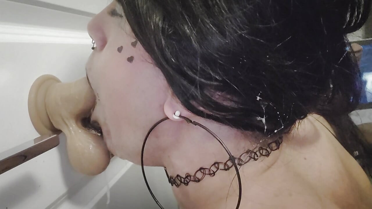 Gothic sissy sucks your dick