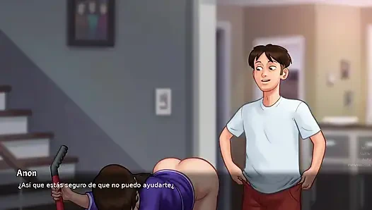 Fucking in the kitchen when we're alone Stepson and stepmom - summertime saga