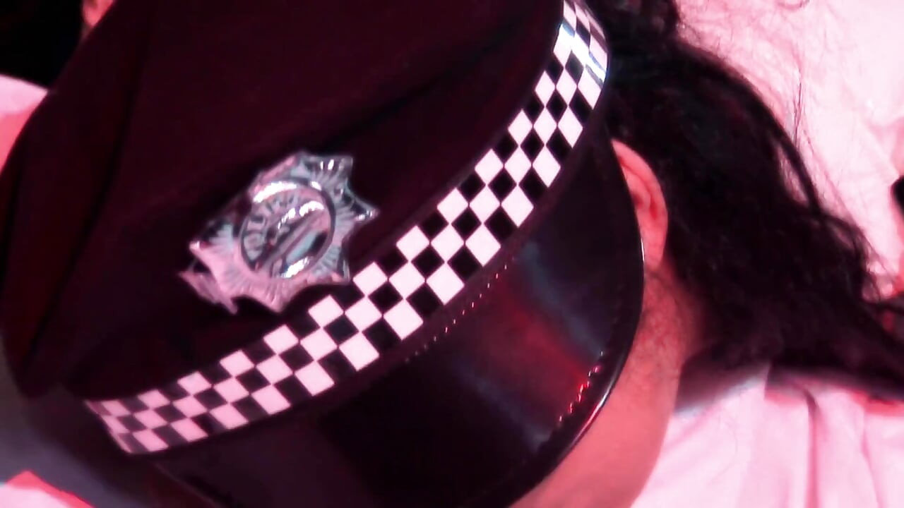 Kinky blonde shoves a stick into sexy police woman's asshole during a lesbian fuck