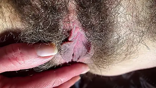 Heiße Stiefmutter Spielt Mit Ihrem Schmutzigen Und Haarigen Nahbild