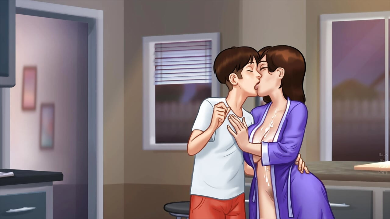 Summertime Saga - Milf da casa é fodida na mesa da cozinha