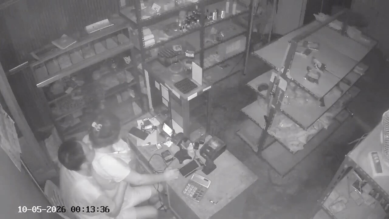 Cheating in a dark place with an ex-girlfriend, it turns out that there is a hidden camera.