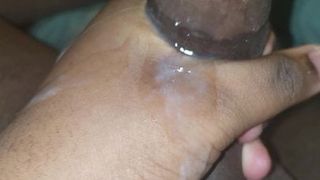 Moaning and shooting delicious semen out of chocolate stick