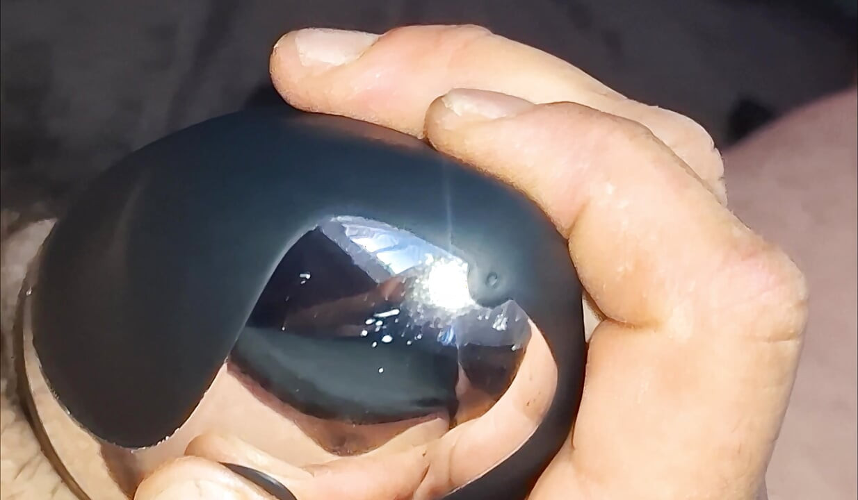 big ejaculation with the help of hand and toy