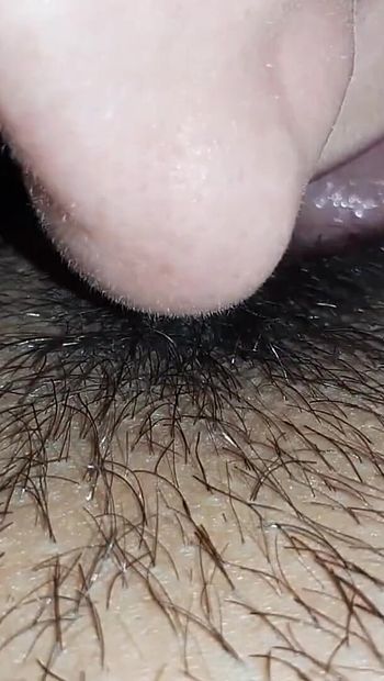 Lesbian Hairy Pussy Eating Close up