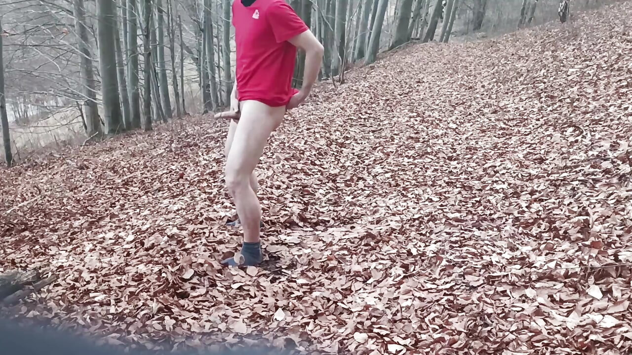 असली पुरुष शौकिया आउटडोर हस्तमैथुन