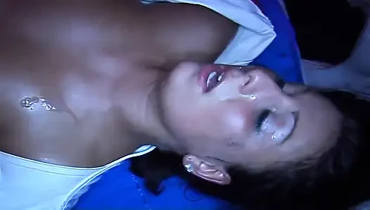 Brunette Babe Deepthroats Throbbing Cock with Dripping Spit