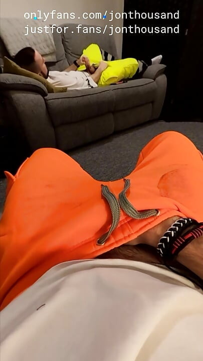 Στρέιτ συγκάτοικος Hi-Vis ρούχα εργασίας Wank και Cum