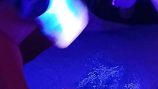 Fucking machine green dildo anal fuck