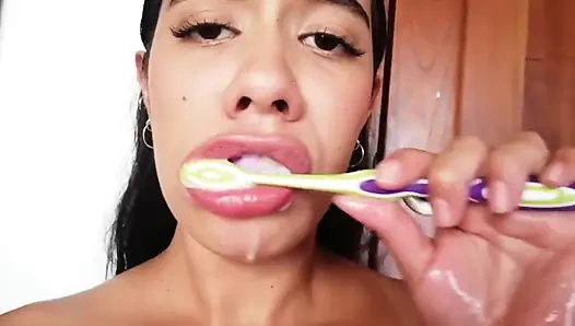 Nastiest Cum Tooth Brushing Ever!