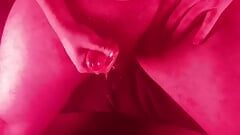 Masturbating with an Overhead View with Nice Red Lights