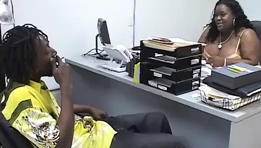 Big fat black girl fucking in the office