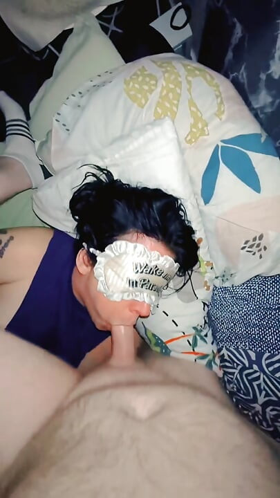 Squirting his wife in the face