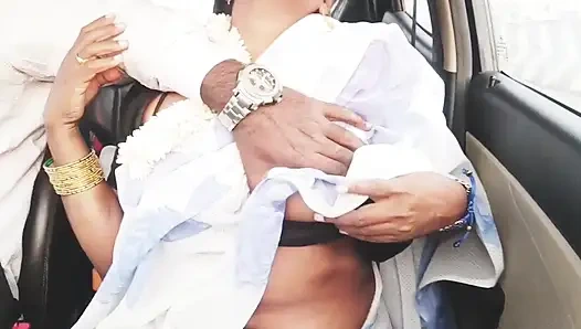 Indian Bhabi Car Sex. Beautiful Saree Housewife Try to Fucking with Stepson Car Drive.telugu Dirty Talks.
