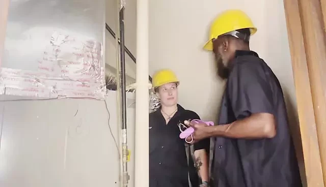 Tomboy fucks her boss to keep her job