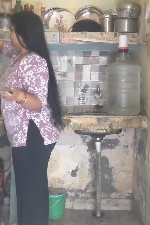 Horny Step Sister Caught in Kitchen - Step Bro Fucks Her Hard While Coo