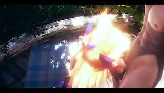 Lol хентай - тройничок Ахри и Syra с удивительным сексом - японское азиатское аниме-фильмо-игра