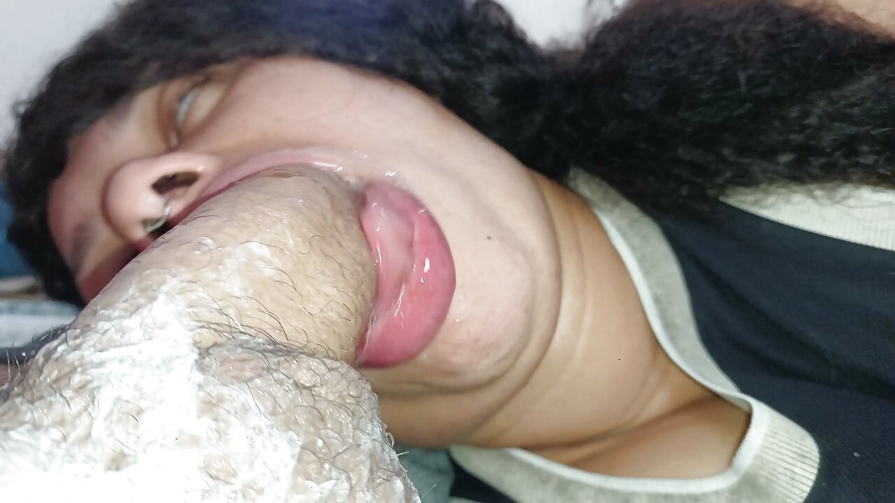 POV: Underneath the cuckold's balls, heavy with lust, that little mouth sucks him to orgasm.