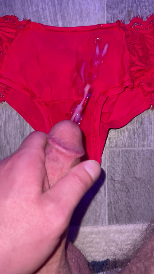 Cumshot on panties