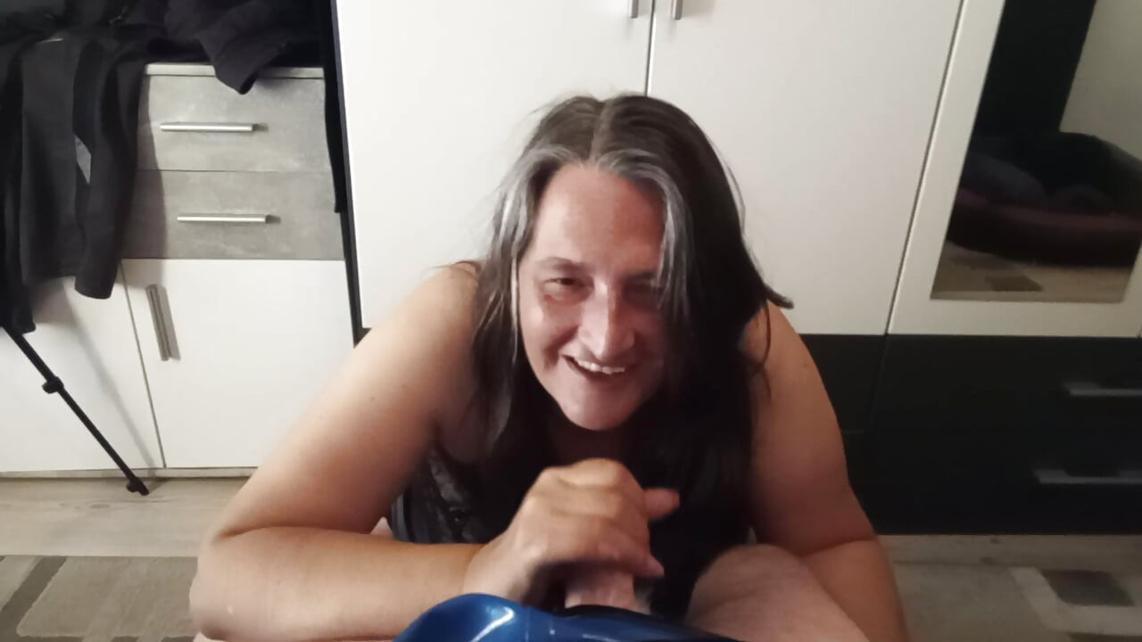 German BBW 53 milks old grandpa's cock dry clip 3