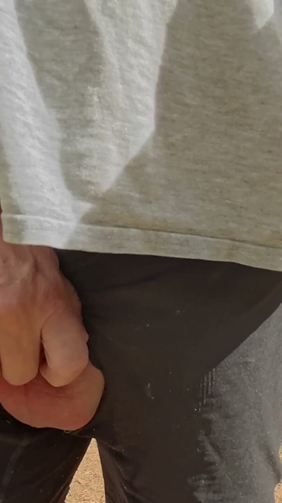 Straight uncock cock runs around park in public flashing dare. | Clip 1