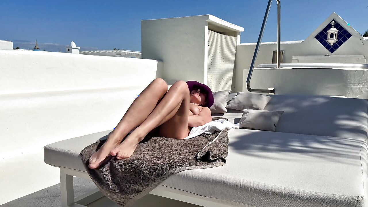 Rooftop Naked - Masturbation Under Cover Outdoors
