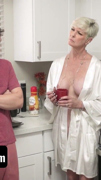 Step-grandson Accidentally Catches His Step-nana Masturbating Wildly With A Huge Sex Toy - PervNana | Clip 1