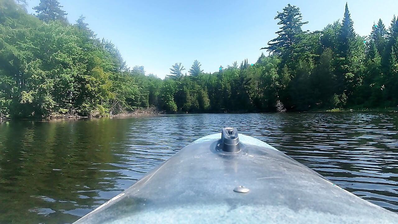 strawberry blonde goth femboy in black bikini & thigh socks, nature kayak session - solo cum in cove