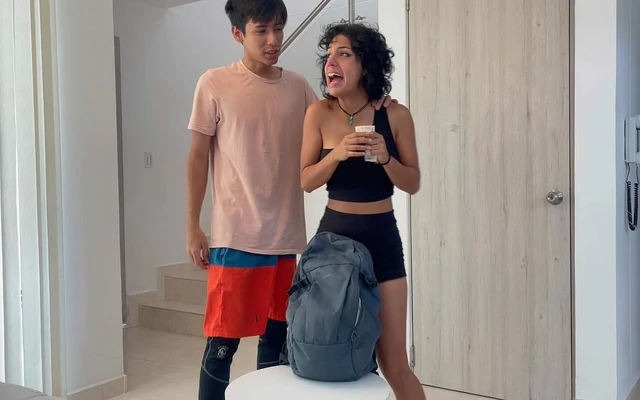 Cute Latina Pays off Debt to Her Older Stepbrother with a Delicious Fuck and Cum on His Delicious Ass