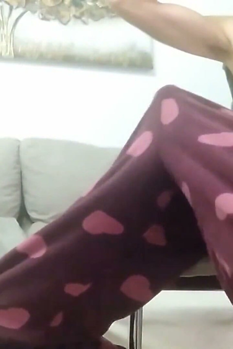 The Guy in the Hearts Pajamasshows You His Huge Cock and Gives You His Hot Semen