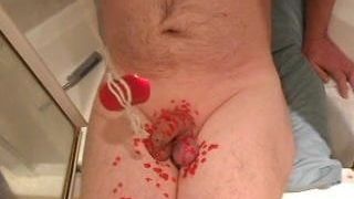 Wax on my cock and balls