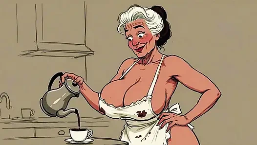 Ai Matures in Kitchens with Big Tits