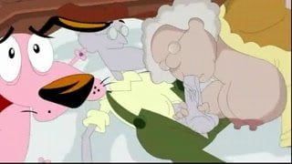 Old people from Courage at cartoon porn