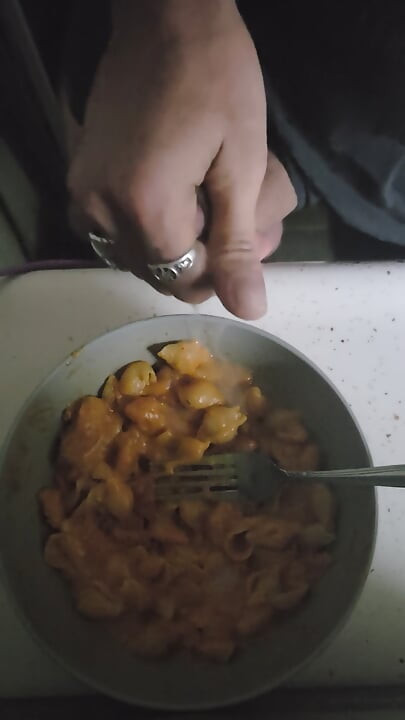 Cumming in the bowl