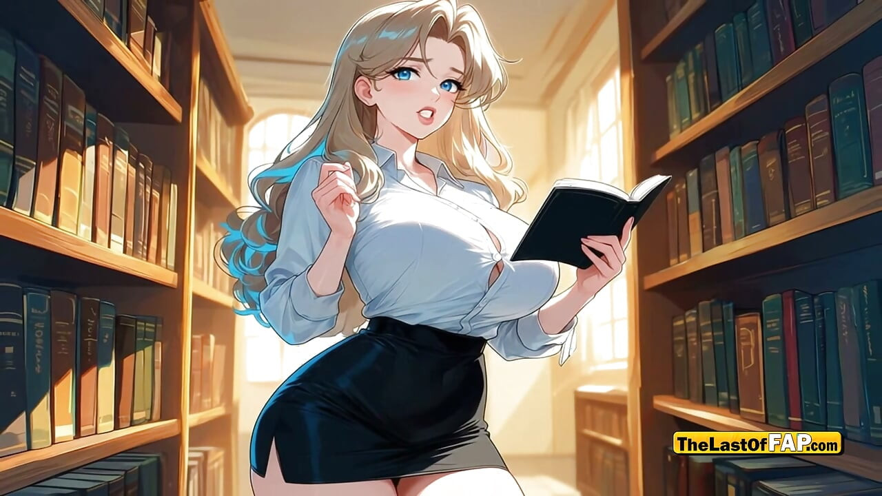 MILF fierbinte futută de un student obsedat în bibliotecă, hentai AI necenzurat